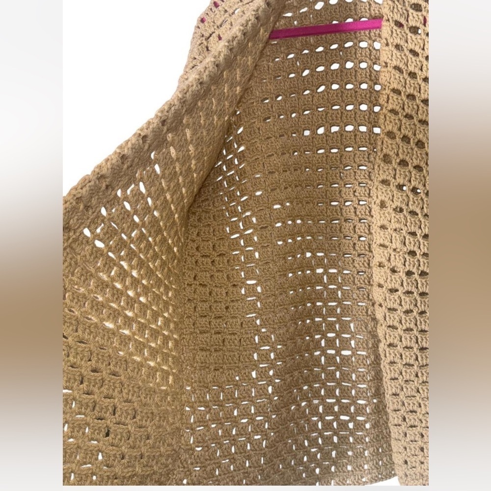 Elegant Open-Front Crochet Cardigan - Picture 2 of 3